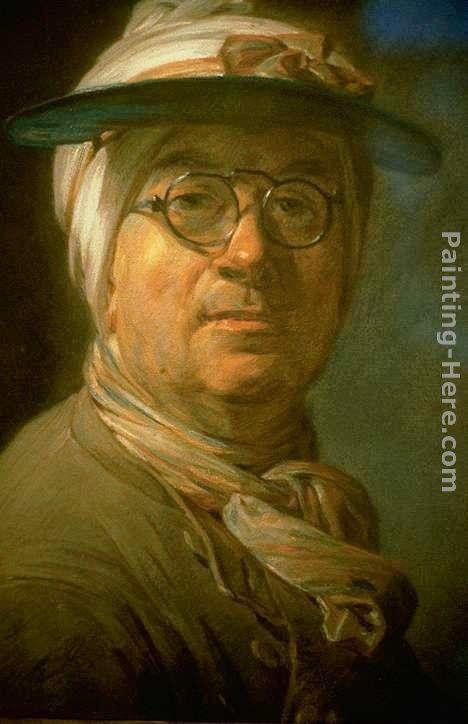 Jean Baptiste Simeon Chardin Self Portrait with an Eye-shade